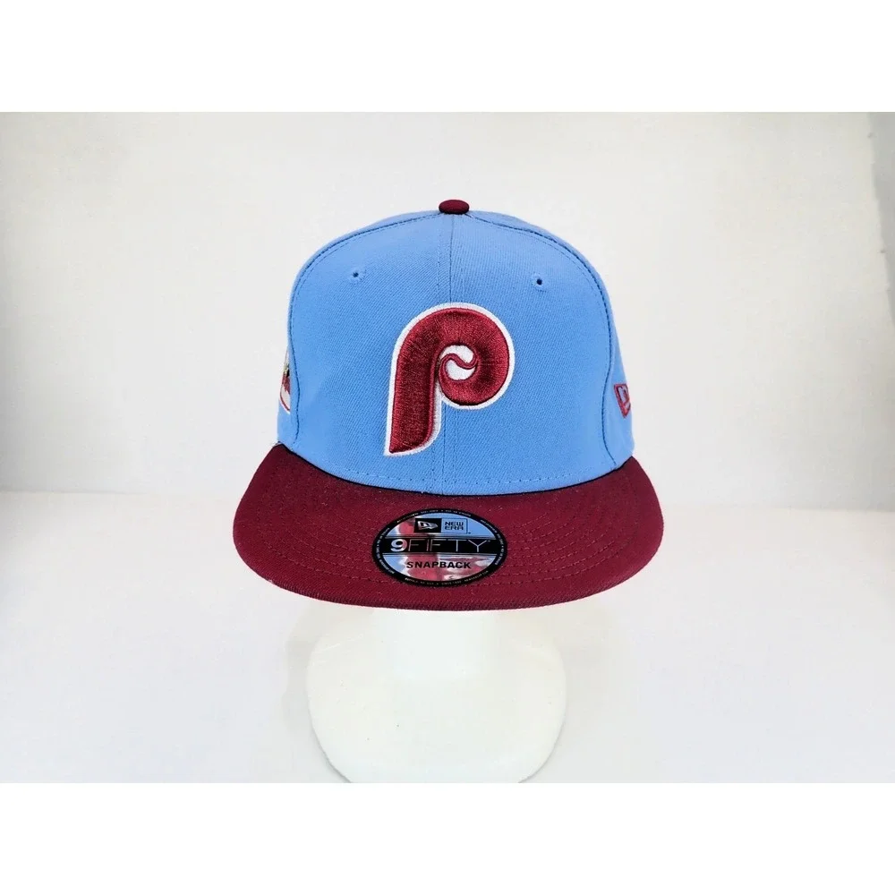 New Era 9FIFTY Philadelphia Phillies Snapback Hat Sky Blue Maroon Cooperstown